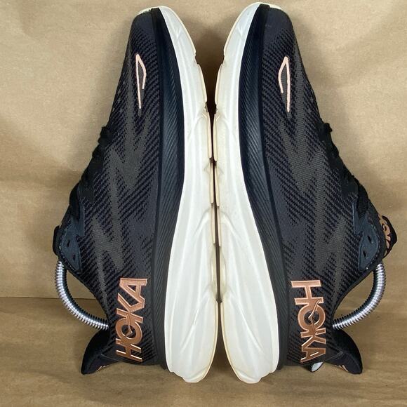 Hoka One One Clifton 9 Women Sz 9.5B Black Rose Gold Running Sneaks 1127896 BRGL - Picture 7 of 11